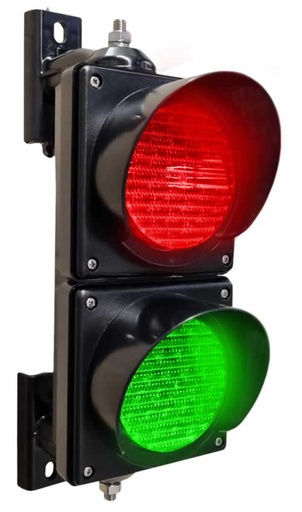 [VL269] Feu de signalisation LED │ 12-24V DC │ rouge/vert │ boîtier noir │ lentilles claires │ ø 100mm