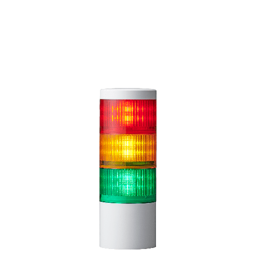 [LR10-302WMNW-RYG] LED signal tower LR10 │ Ø100mm │ 24V DC │ red/yellow/green | M12 connector