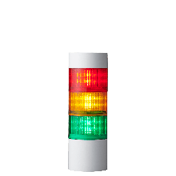 [LR10-302WMBW-RYG] LED signal tower LR10 │ Ø100mm │ 24V DC │ red/yellow/green | buzzer | M12 connector