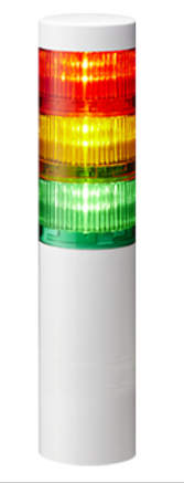 [LR6-3ILWMNW-RYG] LED signaaltoren LR6 │IO-link │ directe montage │ M12 │ Ø60mm │ 24V DC │ gebroken wit │ rood/geel/groen 