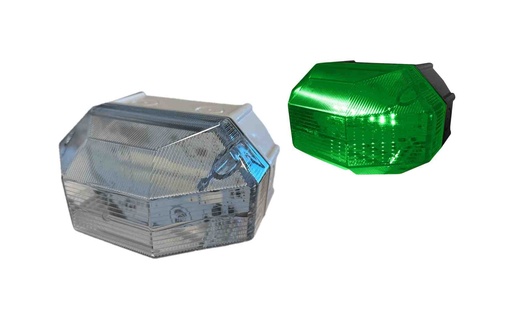 [PL908] High Power Flitser  │ LED beacon │ green/colourless lens