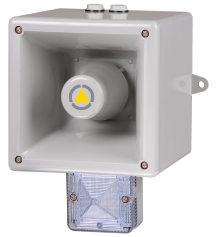 [SVL230AG0] Avertisseur vocal & multi-tons │ radio │ balise claire LED │ 230V AC  │ gris