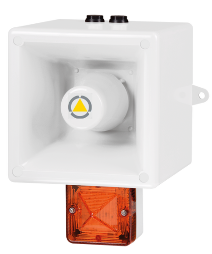 [SVL230AW2] Avertisseur vocal & multi-tons │ radio │ balise orange LED │ 230V AC  │ blanc